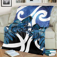 Piwakawaka New Zealand Matariki Blanket Maori New Year Silver Fern Blue Galaxy LT14 - Polynesian Pride