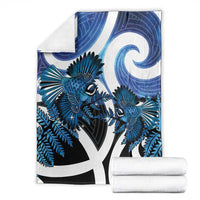 Piwakawaka New Zealand Matariki Blanket Maori New Year Silver Fern Blue Galaxy LT14 - Polynesian Pride