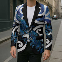 Piwakawaka New Zealand Matariki Blazer Maori New Year Silver Fern Blue Galaxy LT14 - Polynesian Pride
