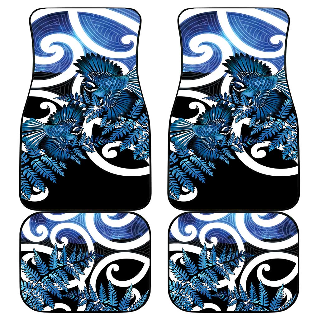 Piwakawaka New Zealand Matariki Car Mats Maori New Year Silver Fern Blue Galaxy LT14 - Polynesian Pride