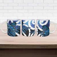 Piwakawaka New Zealand Matariki Ceramic Mug Maori New Year Silver Fern Blue Galaxy LT14 - Polynesian Pride