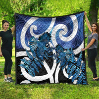 Piwakawaka New Zealand Matariki Quilt Maori New Year Silver Fern Blue Galaxy LT14 - Polynesian Pride