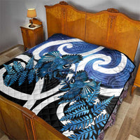 Piwakawaka New Zealand Matariki Quilt Maori New Year Silver Fern Blue Galaxy LT14 - Polynesian Pride
