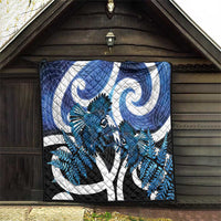 Piwakawaka New Zealand Matariki Quilt Maori New Year Silver Fern Blue Galaxy LT14 - Polynesian Pride