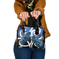 Piwakawaka New Zealand Matariki Shoulder Handbag Maori New Year Silver Fern Blue Galaxy LT14 One Size Blue - Polynesian Pride