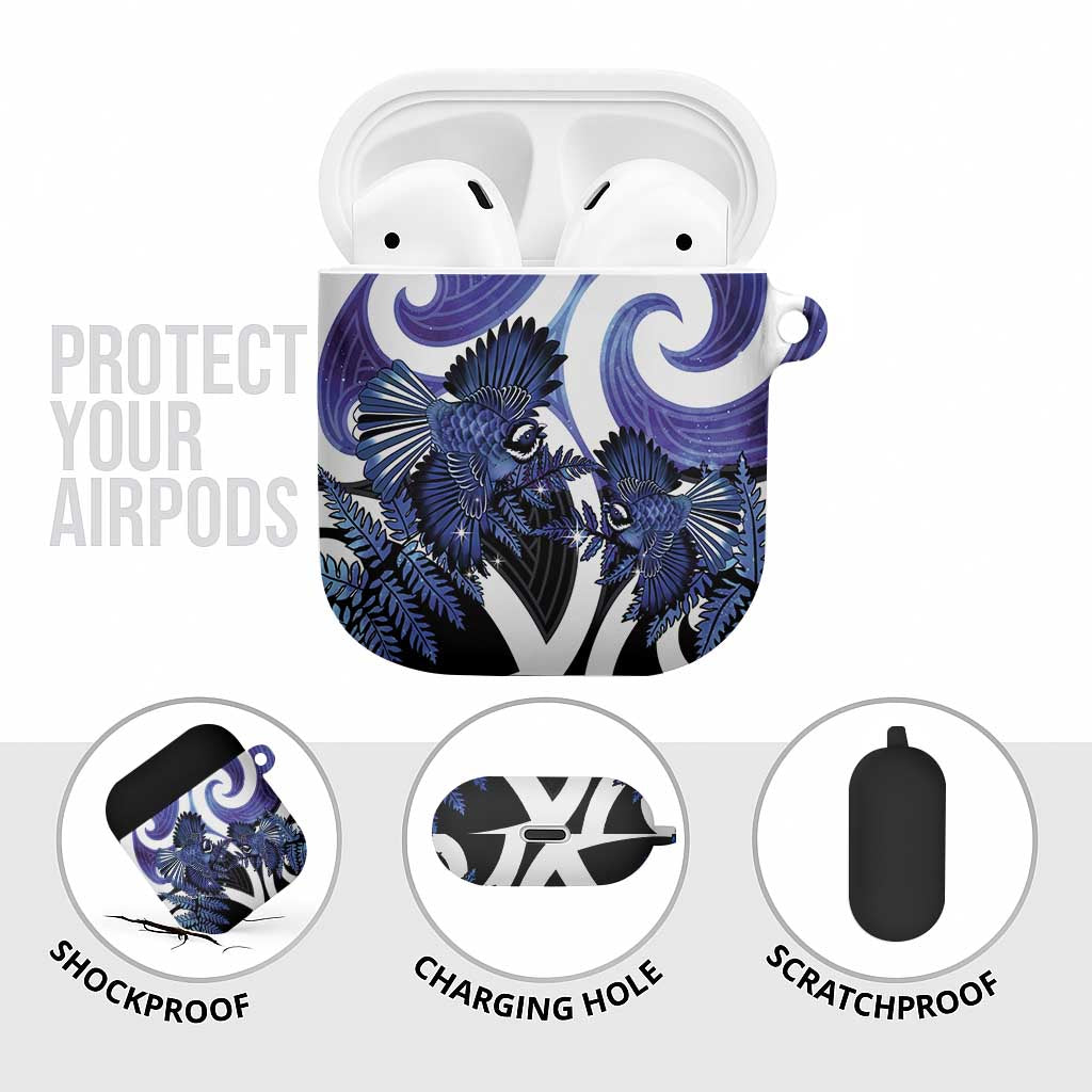 Piwakawaka New Zealand Matariki AirPods Case Maori New Year Silver Fern Purple Galaxy LT14 - Polynesian Pride