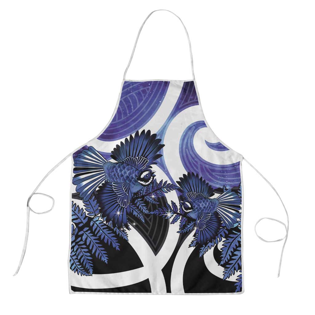 Piwakawaka New Zealand Matariki Apron Maori New Year Silver Fern Purple Galaxy