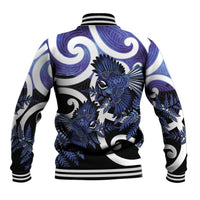 Piwakawaka New Zealand Matariki Baseball Jacket Maori New Year Silver Fern Purple Galaxy LT14 - Polynesian Pride