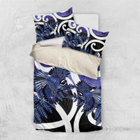 Piwakawaka New Zealand Matariki Bedding Set Maori New Year Silver Fern Purple Galaxy LT14 US Twin 172cm x 218cm Purple - Polynesian Pride