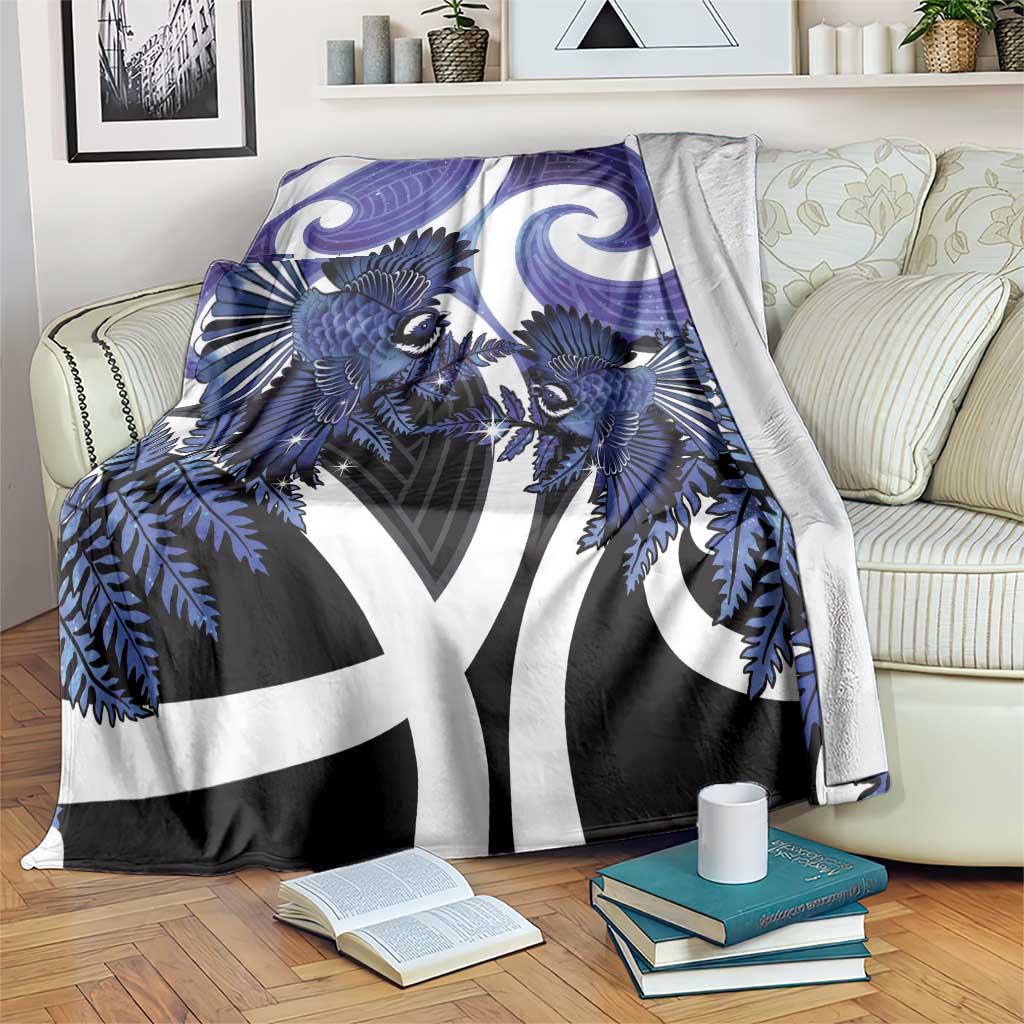 Piwakawaka New Zealand Matariki Blanket Maori New Year Silver Fern Purple Galaxy LT14 Purple - Polynesian Pride