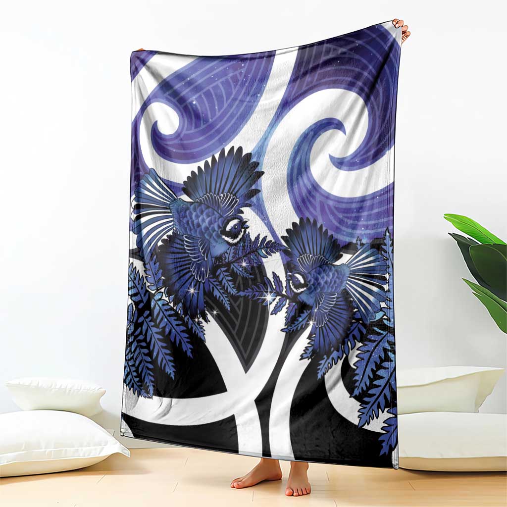 Piwakawaka New Zealand Matariki Blanket Maori New Year Silver Fern Purple Galaxy LT14 - Polynesian Pride