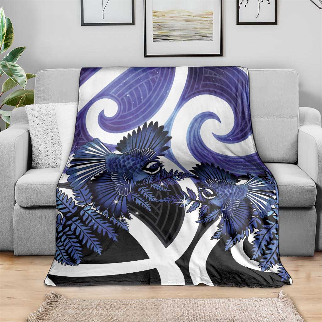 Piwakawaka New Zealand Matariki Blanket Maori New Year Silver Fern Purple Galaxy LT14 - Polynesian Pride
