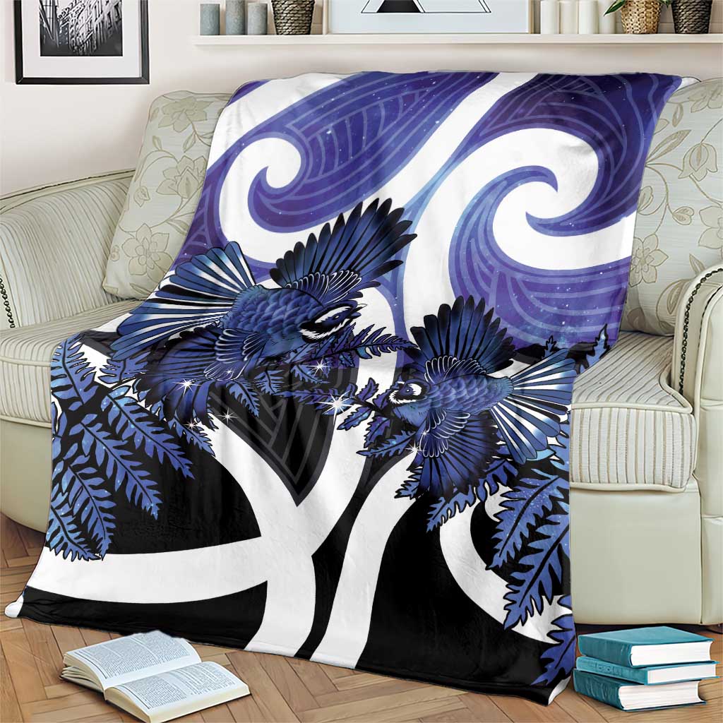 Piwakawaka New Zealand Matariki Blanket Maori New Year Silver Fern Purple Galaxy LT14 - Polynesian Pride