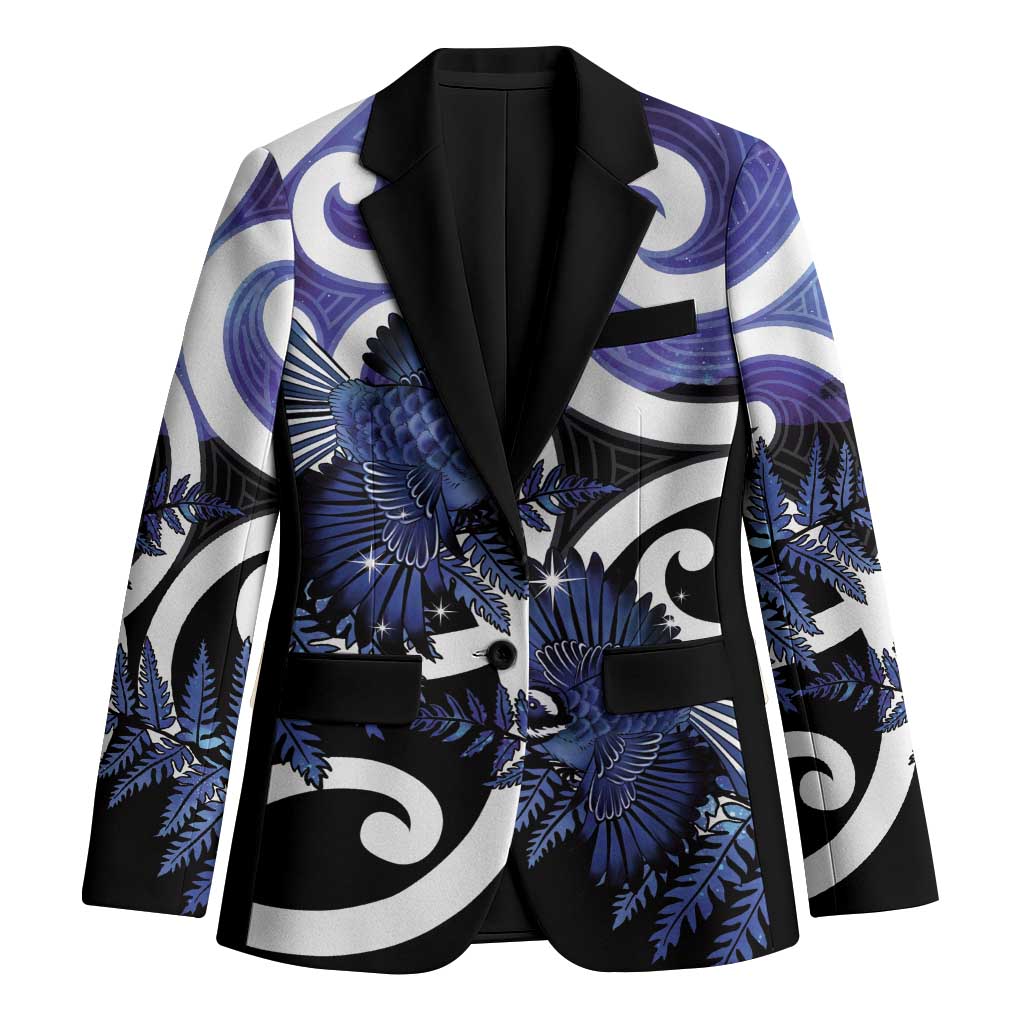 Piwakawaka New Zealand Matariki Blazer Maori New Year Silver Fern Purple Galaxy LT14 Unisex Purple - Polynesian Pride