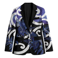 Piwakawaka New Zealand Matariki Blazer Maori New Year Silver Fern Purple Galaxy LT14 Unisex Purple - Polynesian Pride