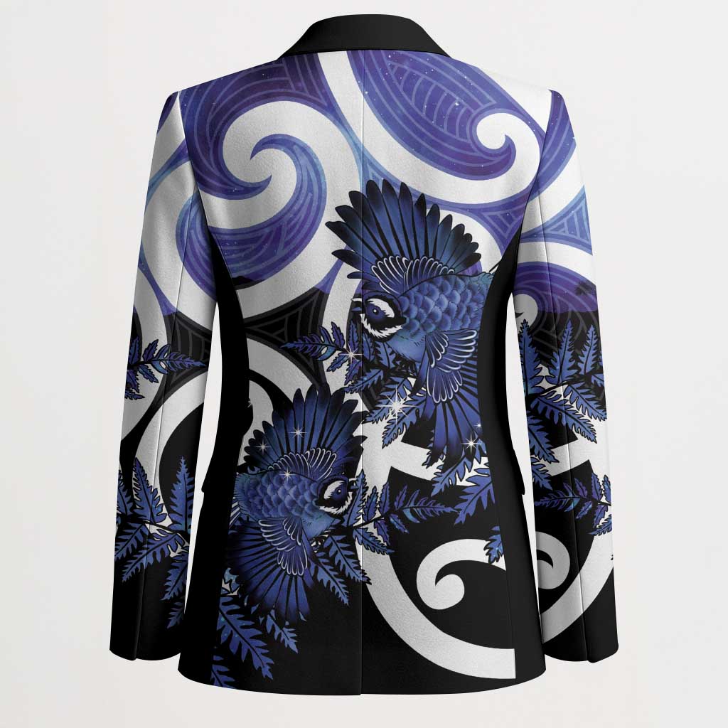 Piwakawaka New Zealand Matariki Blazer Maori New Year Silver Fern Purple Galaxy LT14 - Polynesian Pride