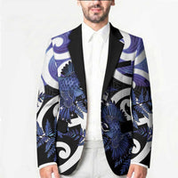 Piwakawaka New Zealand Matariki Blazer Maori New Year Silver Fern Purple Galaxy LT14 - Polynesian Pride