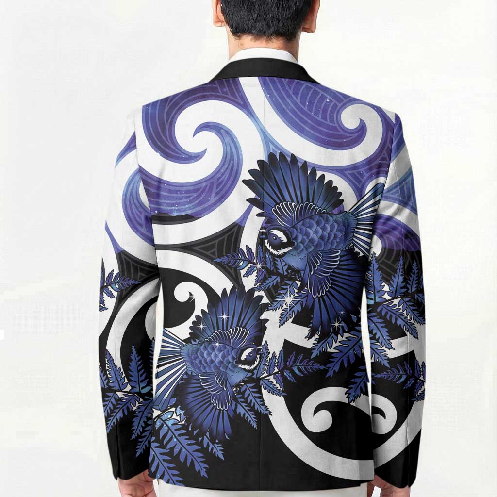 Piwakawaka New Zealand Matariki Blazer Maori New Year Silver Fern Purple Galaxy LT14 - Polynesian Pride