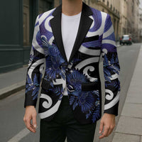 Piwakawaka New Zealand Matariki Blazer Maori New Year Silver Fern Purple Galaxy LT14 - Polynesian Pride