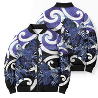 Piwakawaka New Zealand Matariki Bomber Puffer Jacket Maori New Year Silver Fern Purple Galaxy LT14 - Polynesian Pride