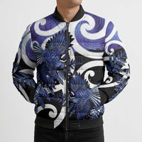 Piwakawaka New Zealand Matariki Bomber Puffer Jacket Maori New Year Silver Fern Purple Galaxy LT14 - Polynesian Pride