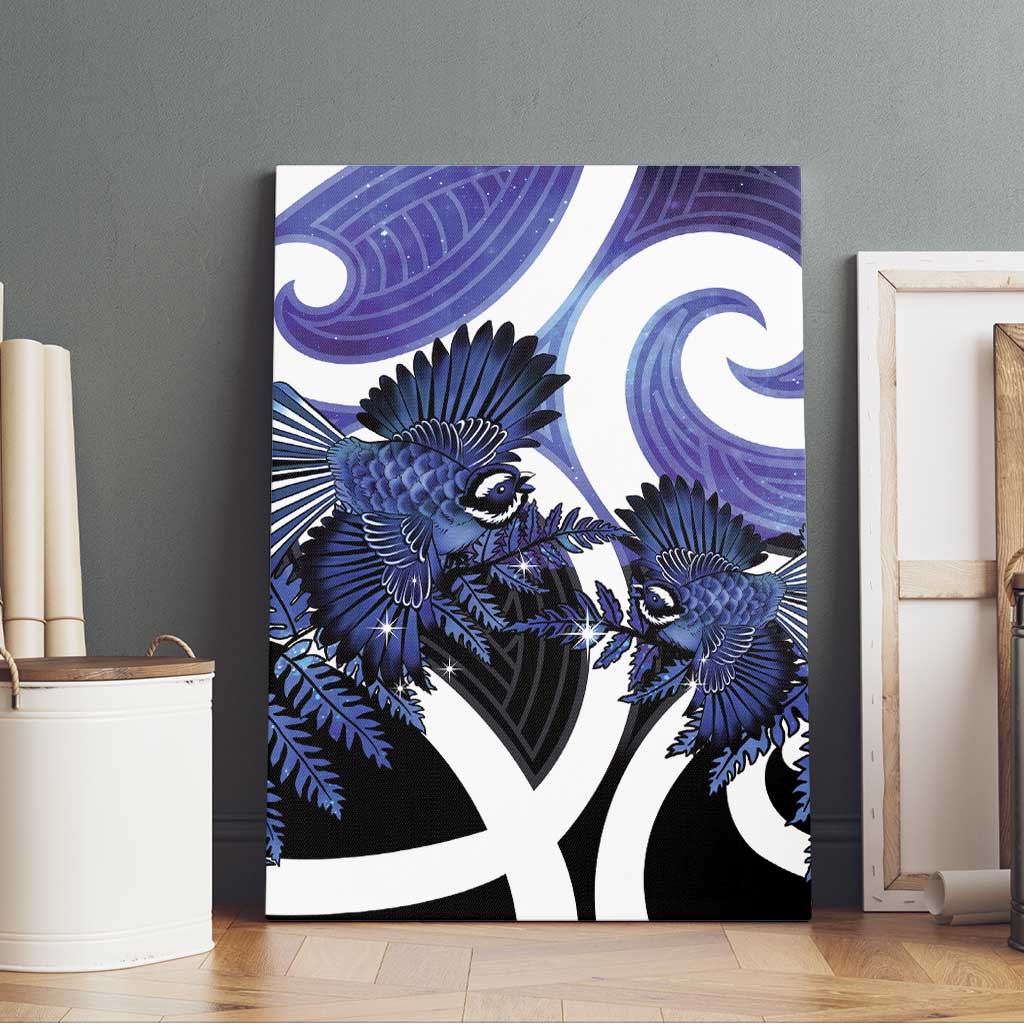 Piwakawaka New Zealand Matariki Canvas Wall Art Maori New Year Silver Fern Purple Galaxy LT14 - Polynesian Pride