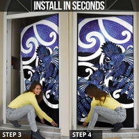 Piwakawaka New Zealand Matariki Door Cover Maori New Year Silver Fern Purple Galaxy LT14 - Polynesian Pride