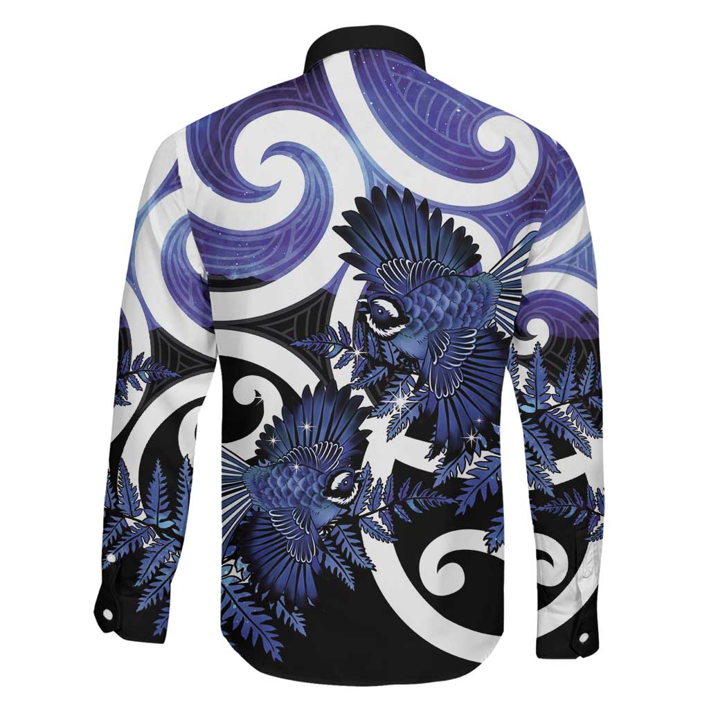 Piwakawaka New Zealand Matariki Family Matching Tank Maxi Dress and Hawaiian Shirt Maori New Year Silver Fern Purple Galaxy LT14 - Polynesian Pride