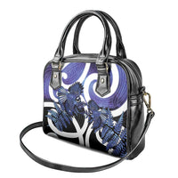 Piwakawaka New Zealand Matariki Shoulder Handbag Maori New Year Silver Fern Purple Galaxy LT14 - Polynesian Pride