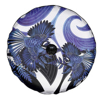 Piwakawaka New Zealand Matariki Spare Tire Cover Maori New Year Silver Fern Purple Galaxy LT14 - Polynesian Pride
