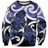 Piwakawaka New Zealand Matariki Sweatshirt Maori New Year Silver Fern Purple Galaxy LT14 Unisex Purple - Polynesian Pride