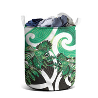 Piwakawaka New Zealand Matariki Laundry Basket Maori New Year Silver Fern Green Galaxy LT14 - Polynesian Pride