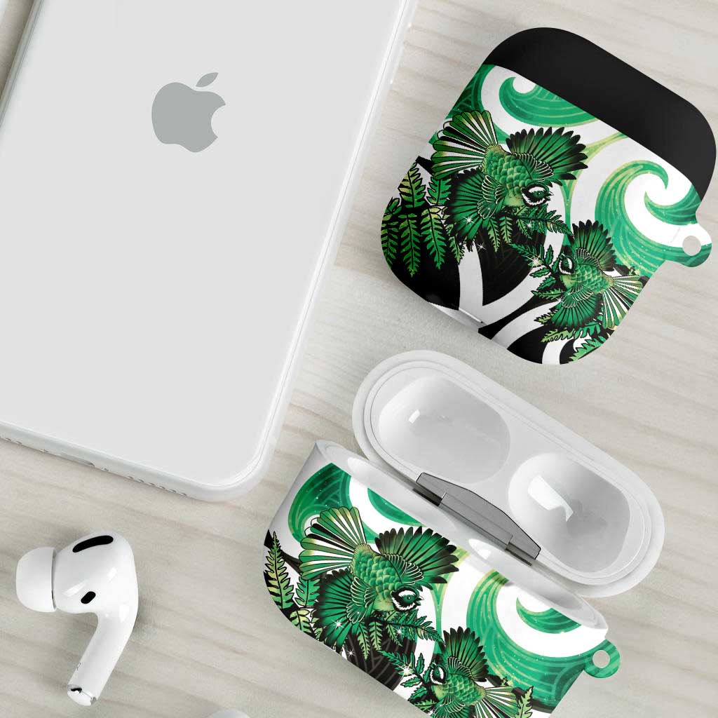 Piwakawaka New Zealand Matariki AirPods Case Maori New Year Silver Fern Green Galaxy LT14 - Polynesian Pride
