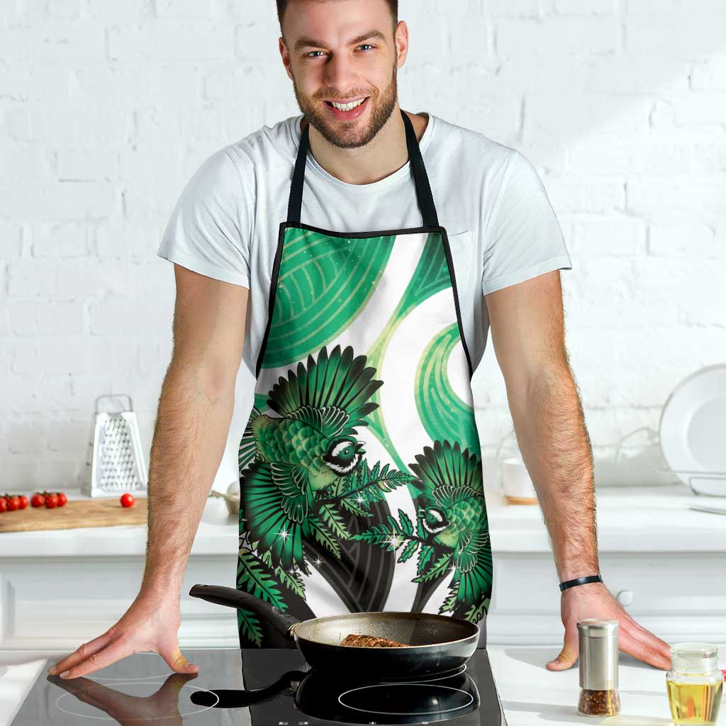 Piwakawaka New Zealand Matariki Apron Maori New Year Silver Fern Green Galaxy LT14 - Polynesian Pride