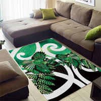 Piwakawaka New Zealand Matariki Area Rug Maori New Year Silver Fern Green Galaxy LT14 - Polynesian Pride