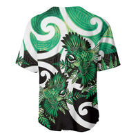 Piwakawaka New Zealand Matariki Baseball Jersey Maori New Year Silver Fern Green Galaxy LT14 - Polynesian Pride