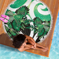Piwakawaka New Zealand Matariki Beach Blanket Maori New Year Silver Fern Green Galaxy LT14 - Polynesian Pride