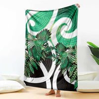 Piwakawaka New Zealand Matariki Blanket Maori New Year Silver Fern Green Galaxy LT14 - Polynesian Pride