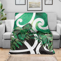 Piwakawaka New Zealand Matariki Blanket Maori New Year Silver Fern Green Galaxy LT14 - Polynesian Pride