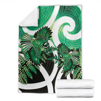 Piwakawaka New Zealand Matariki Blanket Maori New Year Silver Fern Green Galaxy LT14 - Polynesian Pride