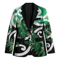 Piwakawaka New Zealand Matariki Blazer Maori New Year Silver Fern Green Galaxy LT14 Unisex Green - Polynesian Pride