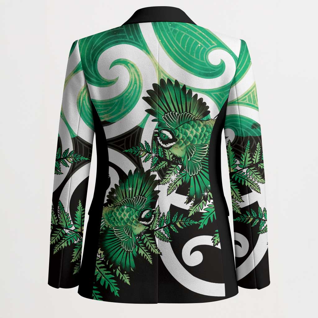 Piwakawaka New Zealand Matariki Blazer Maori New Year Silver Fern Green Galaxy LT14 - Polynesian Pride
