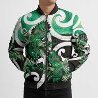 Piwakawaka New Zealand Matariki Bomber Puffer Jacket Maori New Year Silver Fern Green Galaxy LT14 - Polynesian Pride