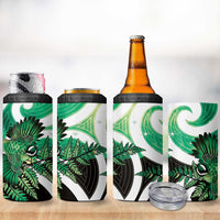 Piwakawaka New Zealand Matariki 4 in 1 Can Cooler Tumbler Maori New Year Silver Fern Green Galaxy LT14 - Polynesian Pride