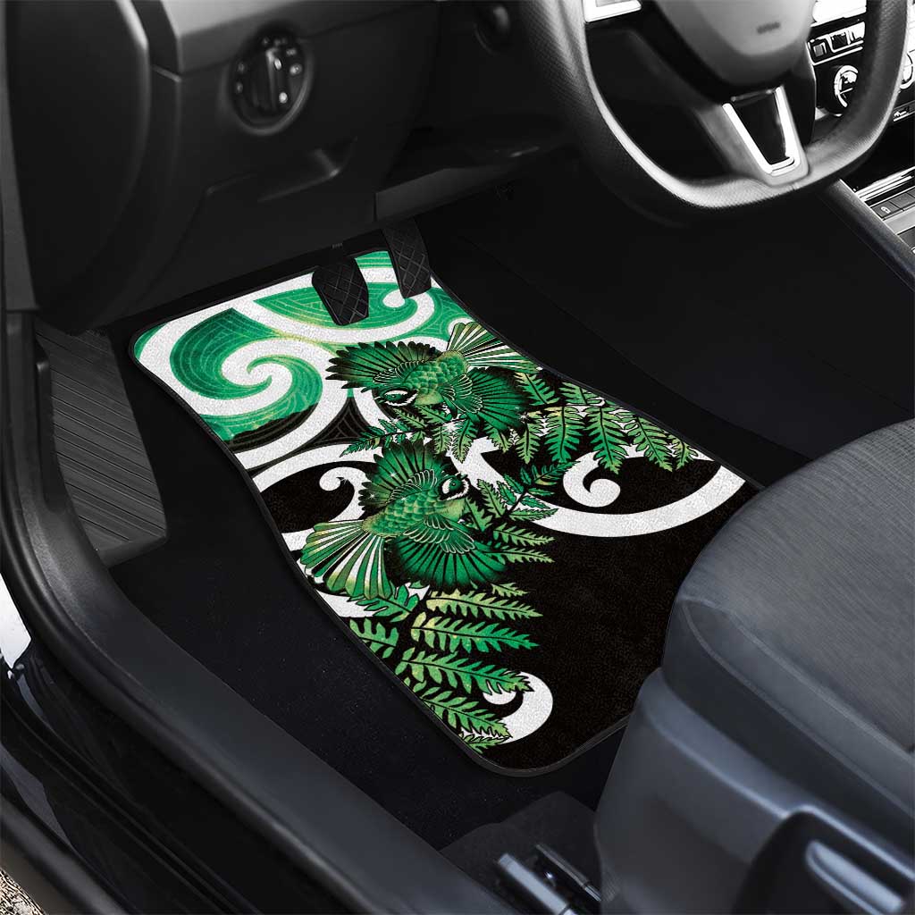 Piwakawaka New Zealand Matariki Car Mats Maori New Year Silver Fern Green Galaxy LT14 - Polynesian Pride
