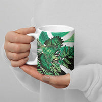 Piwakawaka New Zealand Matariki Ceramic Mug Maori New Year Silver Fern Green Galaxy LT14 - Polynesian Pride