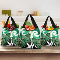 Piwakawaka New Zealand Matariki Grocery Bag Maori New Year Silver Fern Green Galaxy LT14 3-pack One Size Green - Polynesian Pride