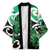 Piwakawaka New Zealand Matariki Kimono Maori New Year Silver Fern Green Galaxy LT14 Unisex Green - Polynesian Pride