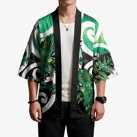 Piwakawaka New Zealand Matariki Kimono Maori New Year Silver Fern Green Galaxy LT14 - Polynesian Pride