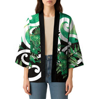 Piwakawaka New Zealand Matariki Kimono Maori New Year Silver Fern Green Galaxy LT14 - Polynesian Pride